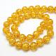 Buddhist Jewelry Beaded Findings Resin Imitation Amber Round Bead Strands X-RESI-L002-6mm-G011-3