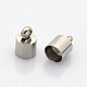 304 Stainless Steel Cord Ends, End Caps, Stainless Steel Color, 10x6.5mm, Hole: 2mm, Inner diameter: 6mm