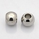 Rondelle 201 Stainless Steel European Beads, Large Hole Beads, Stainless Steel Color, 10x8mm, Hole: 5mm