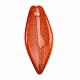 クリアガラスペンダント  花弁  レッドオレンジ  21.5x8x5mm  穴：1mm GLAA-B004-01I-2