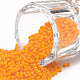 11/0グレードの丸いガラスシードビーズ  焼き付け塗料  オレンジ  2.3x1.5mm  穴：1mm  約48500個/ポンド SEED-N001-A-1003-1