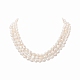 Collana da donna a 3 strato con perline di perle naturali NJEW-JN04217-4