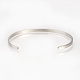 201 Stainless Steel Cuff Bangles BJEW-Q685-08-3