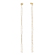 Orecchini pendenti a catena lunga con perle naturali e perline EJEW-JE04932-2