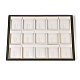 PUレザーのピアスディスプレイ  木で  アンティークホワイト  35.5x25.2x1.9cm EDIS-J002-02-1
