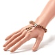 Stretch-Armband mit runden Perlen aus natürlichem Mischholz BJEW-JB07362-5