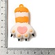 猫の足跡PVCプラスチック漫画大きなペンダント  DIYキーチェーン作成用  オレンジ  55x34x15mm  穴：4mm PVC-G005-02A-3
