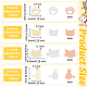 Olycraft 640 pz 8 stili decorazioni per nail art con gatti riempitivi in resina in ottone impronta di gatto accessori per nail art mini ciondoli per nail art per fai da te decorazioni per manicure - oro/argento con retro in oro rosa MRMJ-OC0003-27-2