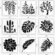 BENECREAT 9pcs Plastic Painting Stencils 12x12inch(Plants Pattern) Reusable Craft Stencils Template for DIY Painting Drawing Art Tools DIY-WH0172-025-4