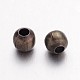 Bronze antique de fer ronde séparateurs perles X-IFIN-E148-AB-2