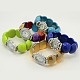 Fashionable Mixed Elastic Resin Beaded Wristwatch Bracelets WACH-M001-M-1