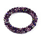 Bracelet extensible au crochet en perles de verre BJEW-T016-09B-1