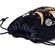 長方形のベルベットバッグ  巾着ポーチ  ギフト包装用  ブラック  ミツバチの模様  18x14cm TP-E004-01F-3