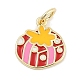 Рождественские латунные эмалевые подвески KK-Q028-71G-01-1