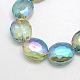Faceted Electroplate Crystal Glass Oval Beads Strands EGLA-F060B-03-1
