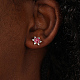 Серьги-гвоздики в форме снежинки из кубического циркония из латуни EG4192-2