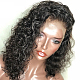 短い巻き毛のかつら  黒人女性用のレースフロントウィッグ  合成かつら  耐熱高温繊維  ブラック  16インチ（40.6cm） OHAR-L010-045-2