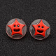 Étoile avec le visage de smail 1 trous boutons de résine BUTT-F056-05-2