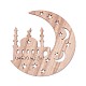 Lune et château ornement pendentif en bois inachevé WOOD-M003-01-3