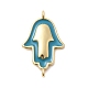 Подвески-соединители для рук с хамсой из латуни и эмали KK-H529-16G-1