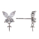 925 Sterling Silver Micro Pave Cubic Zirconia Ear stud Findings STER-P035-55P-2