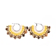 Natural Gemstone Beaded Hoop Earrings EJEW-JE03930-M-2