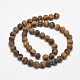 Frosted Natural Tiger Eye Round Bead Strands G-E262-02-10mm-3