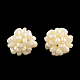Handmad perlas tejidas abalorios redondos naturales PEAR-R012-45-1