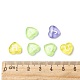Perles de lettre à trou horizontal coeur acrylique transparent X-TACR-Q101-01-4