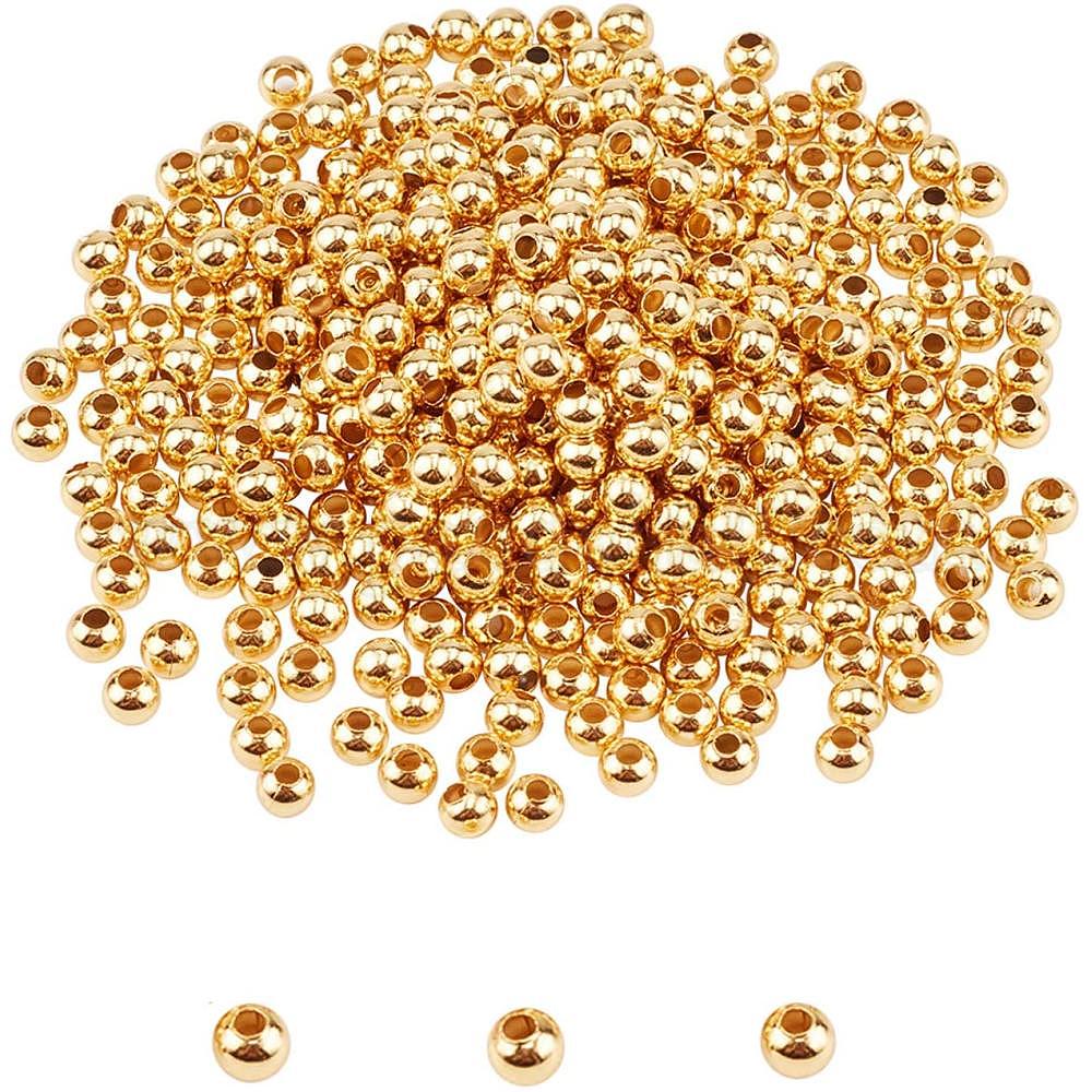 Shop UNICRAFTALE 400pcs 4mm Golden Round Spacer Beads 304 Stainless