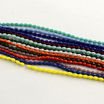 Glass Beads Strands, Faceted, teardrop, Mixed Color, 15x10mm, Hole: 1mm, about 50pcs/strand, 29.5 inch