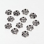 6-Blütenblatt Filigrane Blume tibetanische silberne Perlenkappen, cadmiumfrei und bleifrei, Antik Silber Farbe, ca. 6.5 mm Durchmesser, Bohrung: 1 mm