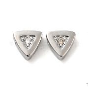 Micro pavé di perle di zirconi cubici in vero ottone placcato platino KK-H455-08P-01