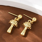Серьги-гвоздики из латуни в форме гриба EJEW-F895-12G