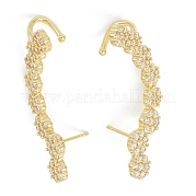 Серьги-гвоздики из латуни с кубическим цирконием EJEW-K245-05G