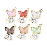 Подвески-коннекторы из латуни с микропаве из кубического циркония и стекла&nbsp;KK-F892-48G