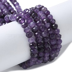 Teñido natural Malasia jade rondelle cuentas hebras, facetados, añil, 4x2~3mm, agujero: 1 mm, aproximamente 110~115 pcs / cadena, 14 pulgada