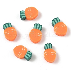Perline in argilla polimerica fatte a mano a tema frutta e verdura, per forniture fai da te gioielli artigianato, carota, 16.5x10.5x4.5mm, Foro: 1.6 mm