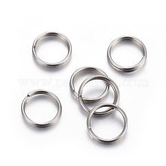 Anneaux fendus en acier inoxydable 304 résistant au ternissement, anneaux de saut à double boucle, couleur inoxydable, 5x1mm, diamètre intérieur: 3.8 mm, un seul fil: 0.5mm