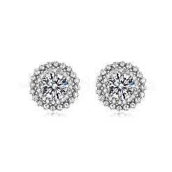 925 paio di orecchini a lobo da donna in argento sterling con moissanite pavé&nbsp;EZ0984