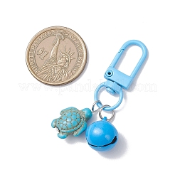 5 шт. подвеска в виде черепахи из искусственной бирюзы и железного колокольчика&nbsp;HJEW-JM04261