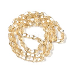 Стеклянные бусины с гальваническим покрытием  GLAA-Q101-03A-PL02