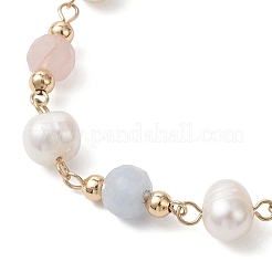 Женские браслеты из круглых бусин с натуральным культивированным пресноводным жемчугом BJEW-JB12807