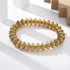 女性用304ステンレススチールストレッチバングル  ゴールドカラー  3/8インチ（1.05cm）  内径：2インチ（5.1cm）&nbsp;BJEW-P315-02D-G