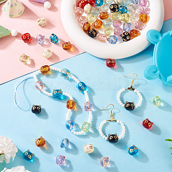 88шт 11 цвета прозрачные акриловые бусины MACR-TA0002-27