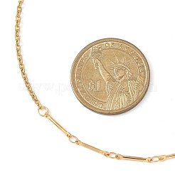 Женские ожерелья из латунной звеньевой цепи и троса из нержавеющей стали 304&nbsp;NJEW-JN05547-01