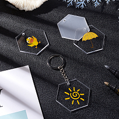 Наборы для самостоятельного изготовления шестигранных акриловых заготовок для брелоков-подвесок&nbsp;DIY-BC0001-61P