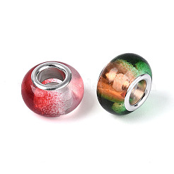 Двухцветные прозрачные акриловые европейские бусины&nbsp;GPDL-N006-01A-07