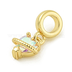 Стойка покрытие латунь pave прозрачный ab кубический цирконий сердце воздушный шар европейские подвески KK-Z067-42G