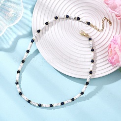 Ожерелья из круглых бусин хейши из натурального лазурита и натурального хаулита NJEW-JN05662